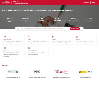Llancem el nou Portal de Producció Científica de la UPF