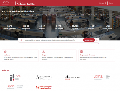 Lanzamos el nuevo Portal de Producción Científica en UPNA